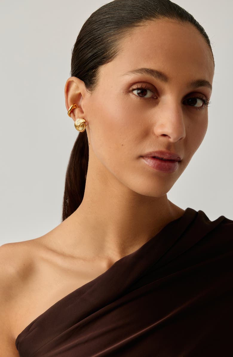 Missoma Small Spiral Stud Earrings, Alternate, color, Gold