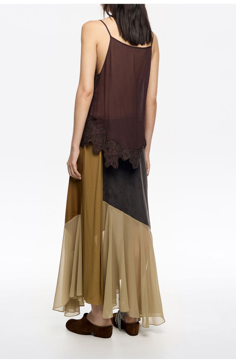 Bimba y Lola Patchwork Skirt, Alternate, color, Camel