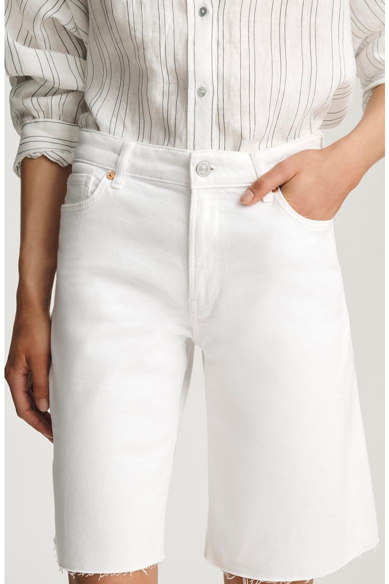 Erika Cutoff Denim Bermuda Shorts, Alternate, color, OFF WHITE CLASSIC BLUE