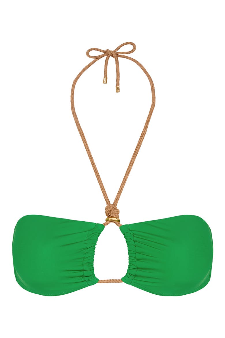 Gal Isa Bandeau Bikini Top, Alternate, color, GREEN