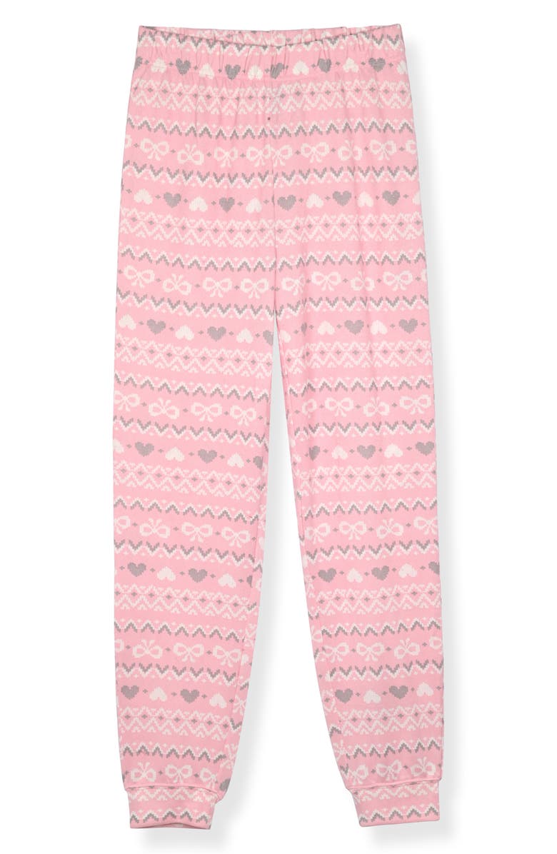 SLEEP ON IT Kids' Whisper Two-Piece Hacci Knit Pajamas & Scrunchie Set, Alternate, color, Gray