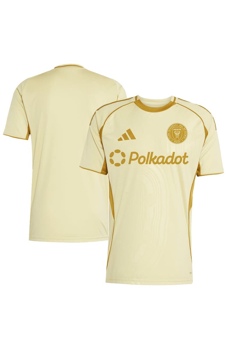 adidas Men's adidas Tan Inter Miami CF 2025 One Planet Pre-Match Top, Alternate, color, Tan