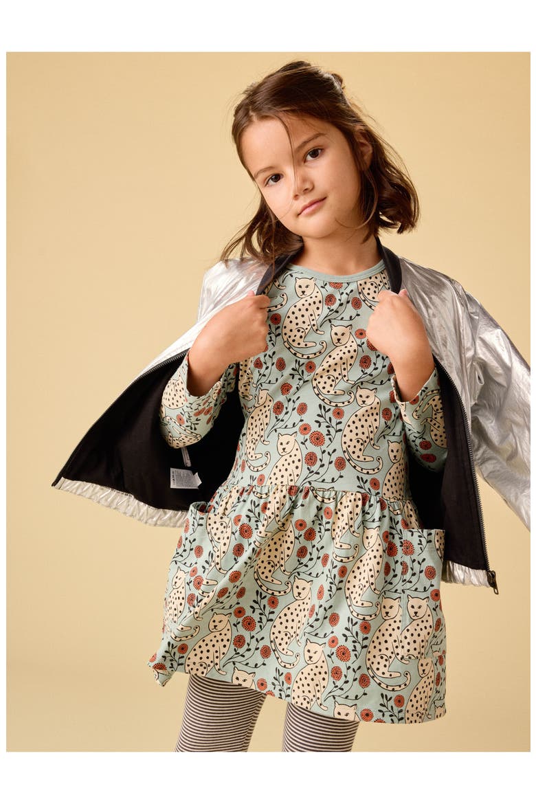 Long Sleeve Pocket Dress, Alternate, color, Leopard Floral