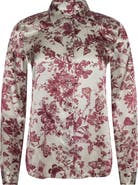L'AGENCE Tyler Floral Print Silk Shirt