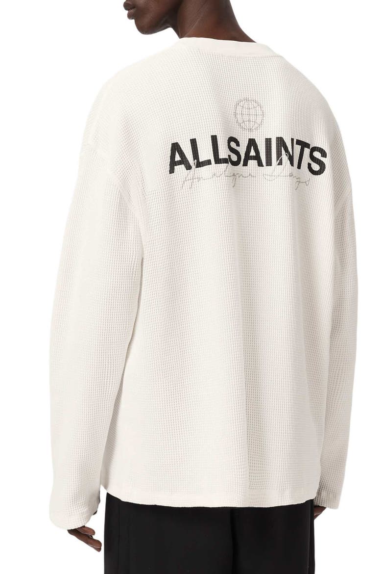 Emblem Logo Waffle Stitch Graphic Sweatshirt, Alternate, color, COTTAGE WHITE