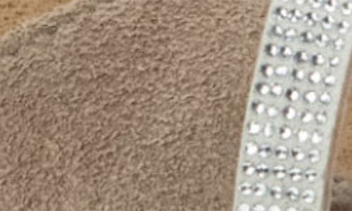 Naot Innovate Sandal In Almond Suede/clear Rhinestone