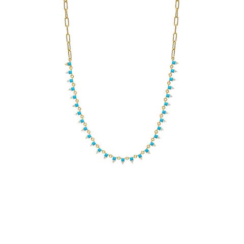 Colored Double CZ Tennis Paperclip Necklace