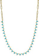 BY ADINA EDEN Colored Double CZ Tennis Paperclip Necklace