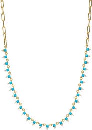 BY ADINA EDEN Colored Double CZ Tennis Paperclip Necklace