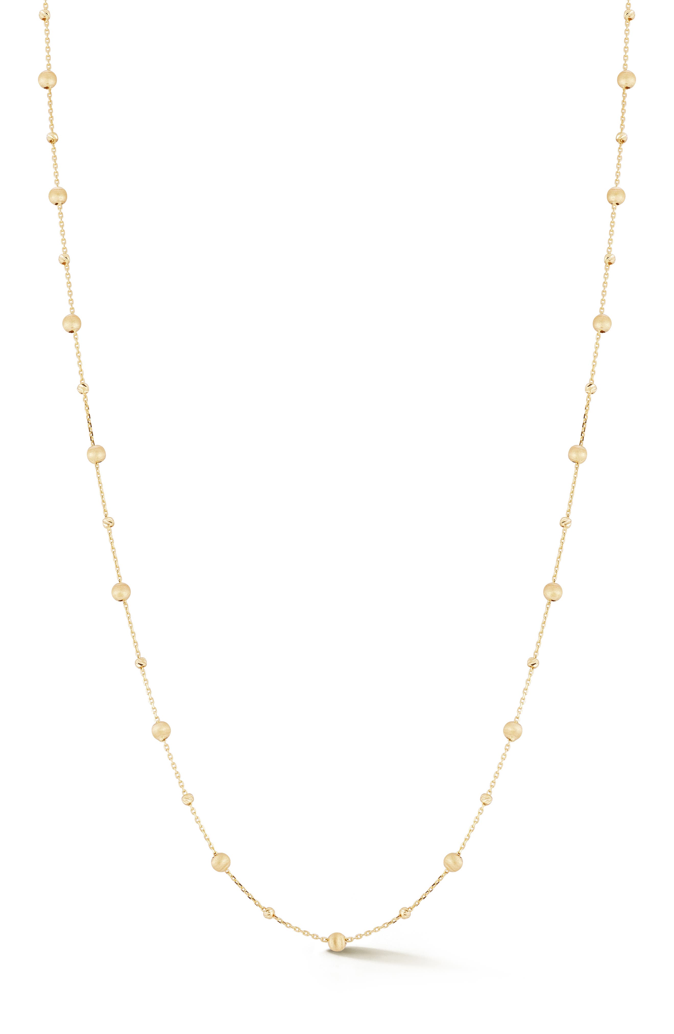 Ember Fine Jewelry 14K Gold Satin Ball Station Necklace
