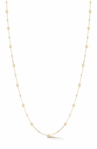 Ember Fine Jewelry 14K Gold Satin Ball Station Necklace