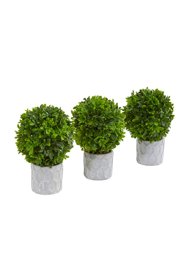 9-in Boxwood Artificial Mini Topiary, Main, color, Green