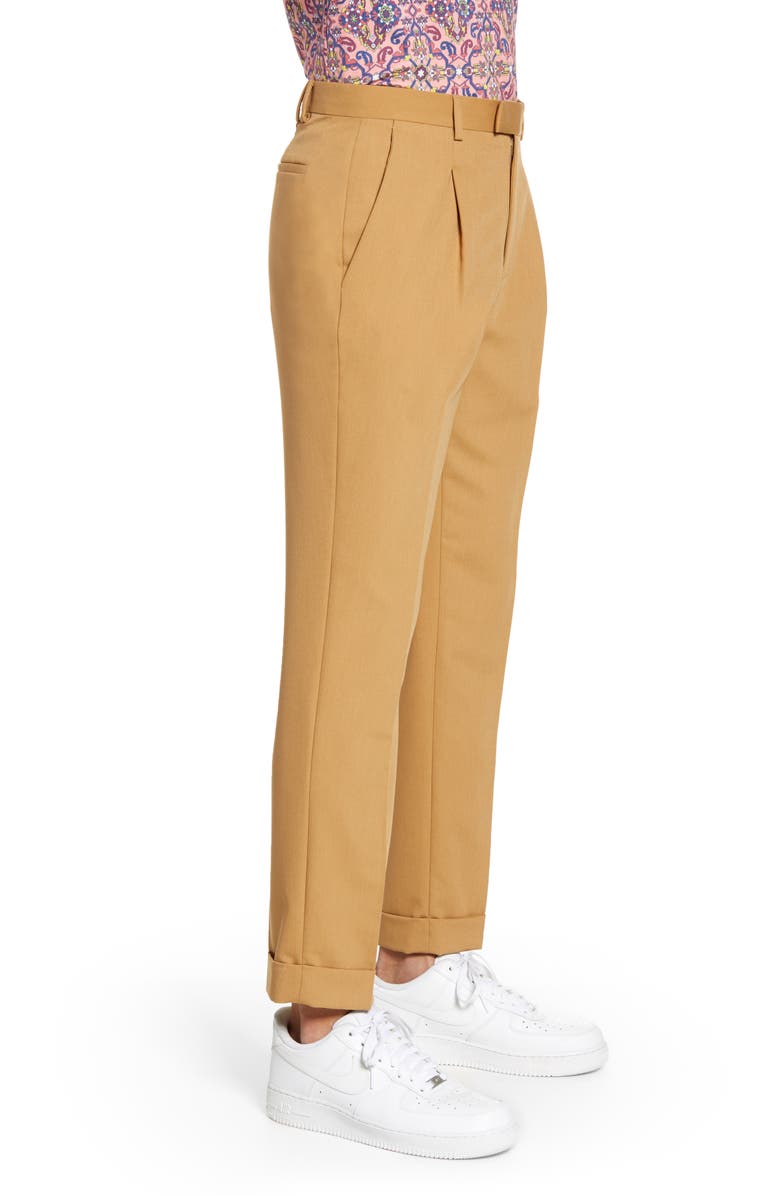 Topman Bridge Skinny Fit Pleated Dress Pants, Alternate, color, 