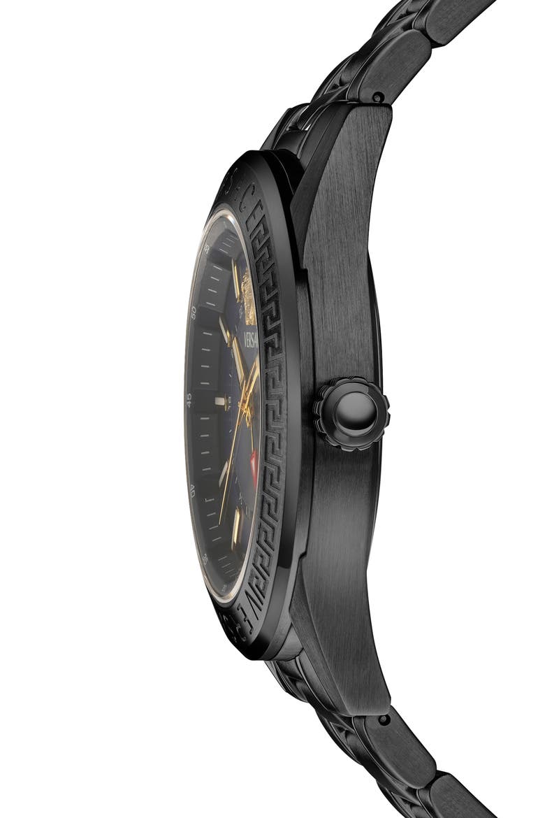 V-Code GMT Black Bracelet Watch, 42mm, Alternate, color, BLACK