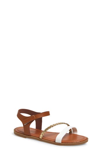 Extreme By Eddie Marc Kids' Metallic Twist Sandal In White