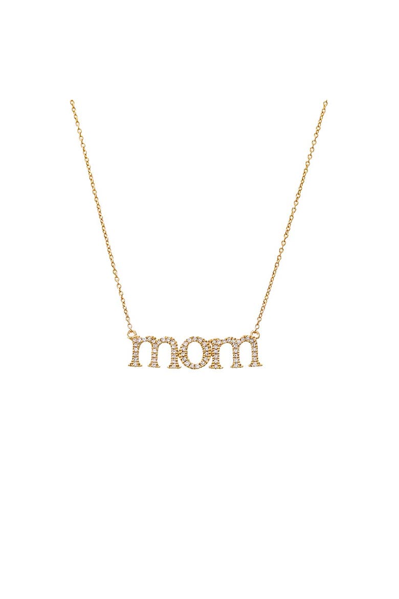Diamond Pave "Mom" Necklace 14K, Main, color, 14K Gold
