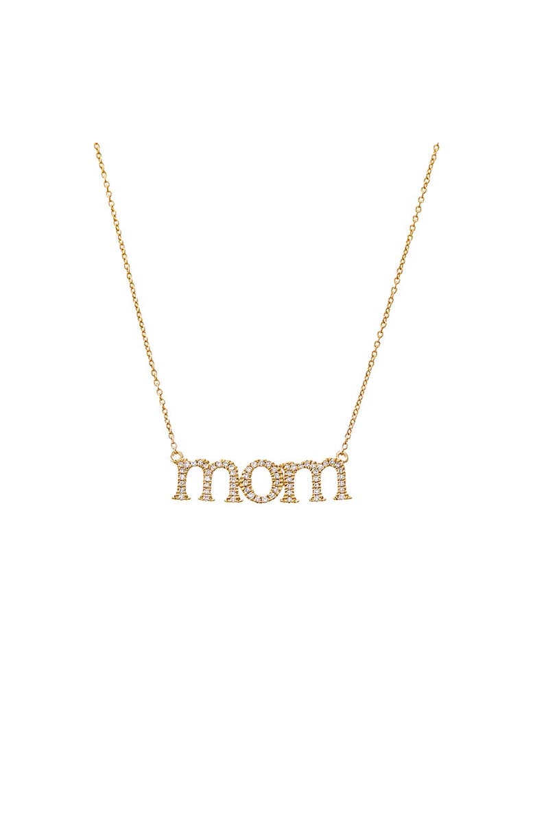 BY ADINA EDEN Diamond Pave "Mom" Necklace 14K, Main, color,