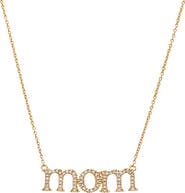 BY ADINA EDEN Diamond Pave "Mom" Necklace 14K
