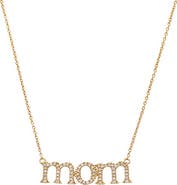 BY ADINA EDEN Diamond Pave "Mom" Necklace 14K