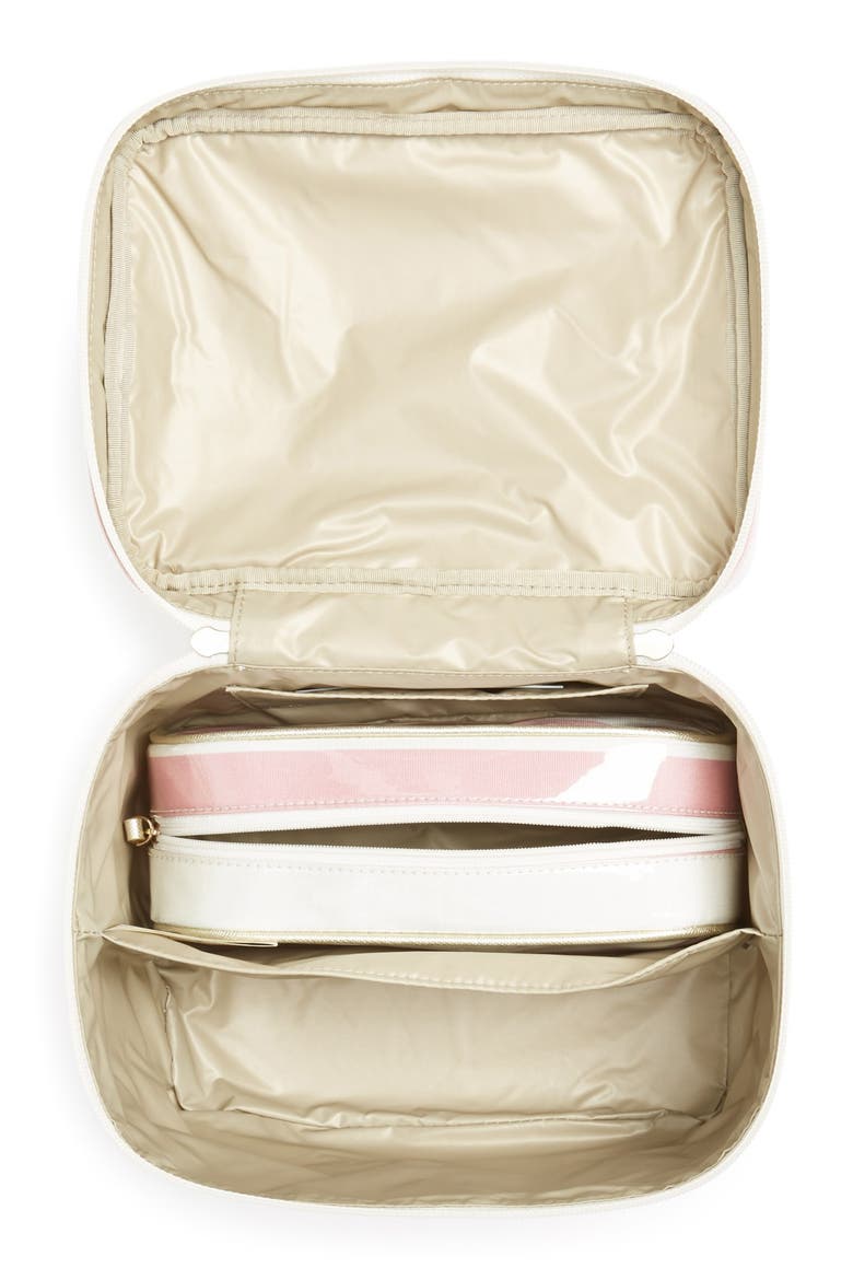 'java place - large natalie' cosmetics case, Alternate, color, ROSE JADE/ CREAM