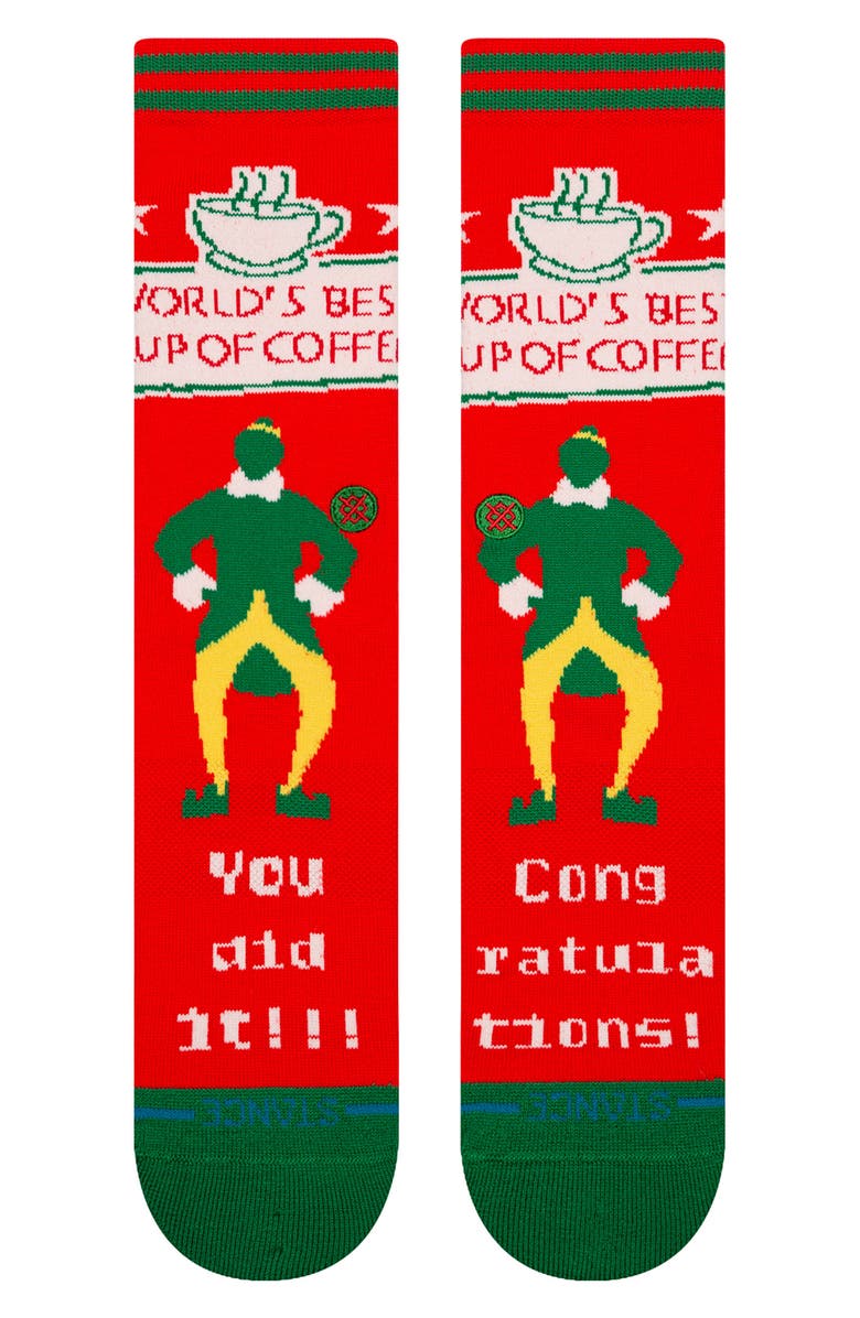 Stance World's Best Crew Socks, Main, color, Red