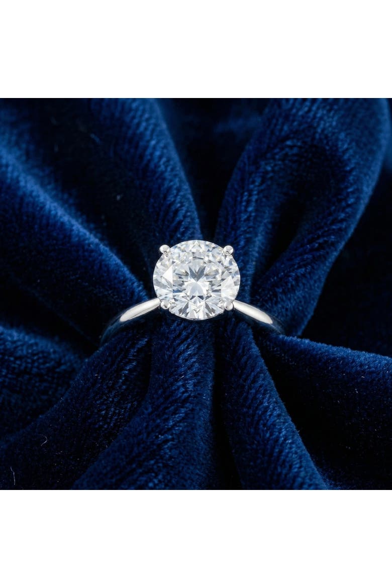 4ct Solitaire Moissanite Engagement Ring 14k Gold 10MM, Alternate, color, 14k White Gold