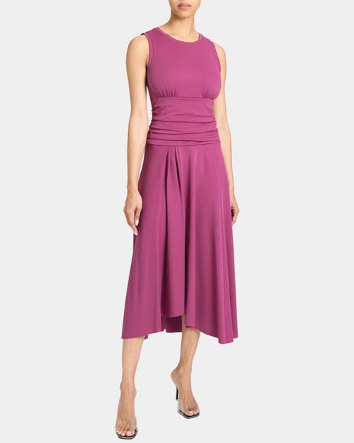 Santorelli Josie Sleeveless Midi Dress In Cotton Blend In Purple