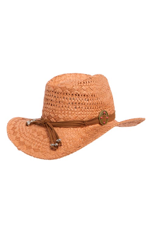 Vince Camuto Embellished Braided Band Cowboy Hat In Canyon Orange