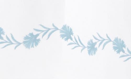 Matouk Daphne Linen Shower Curtain In Aqua