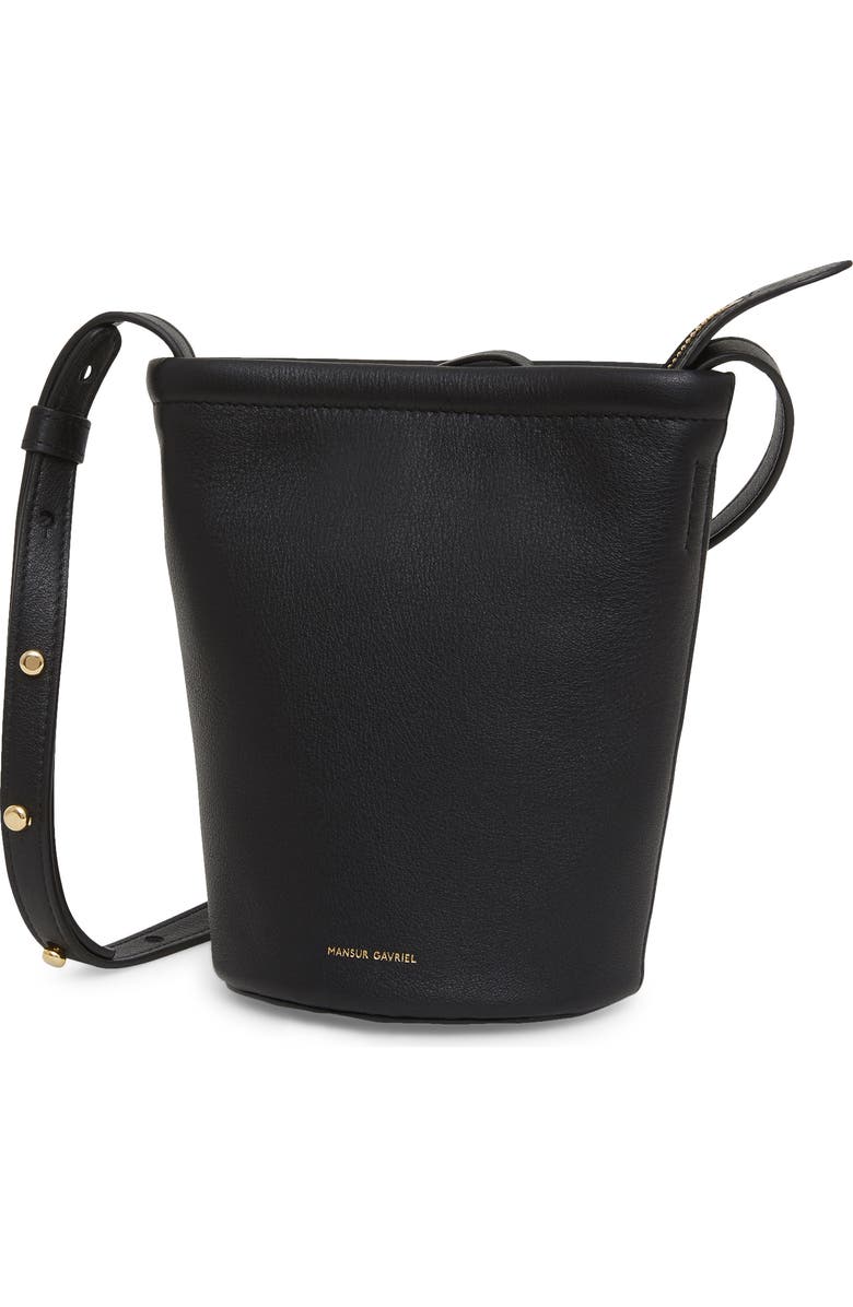 Mansur Gavriel Mini Leather Zip Bucket Bag, Main, color,