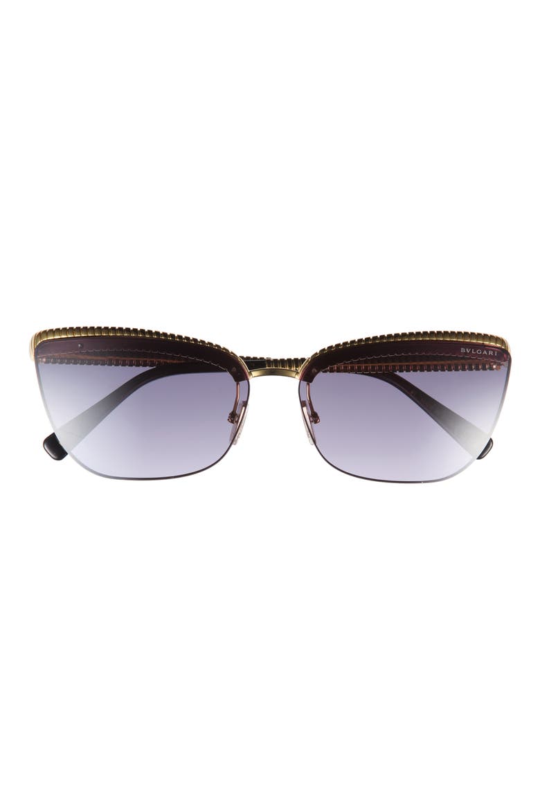 Tubogas Semi Rimless Cateye Sunglasses, Main, color, SHINY ENDURA GOLD / SMOKE