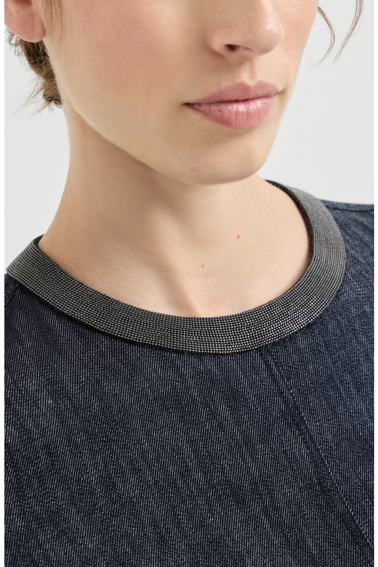 T-shirt dress with monili, Alternate, color, Denim