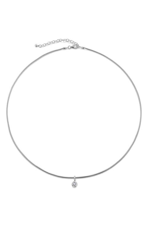 Monica Vinader Solitaire Lab Grown Diamond Pendant Snake Chain Necklace In Silver