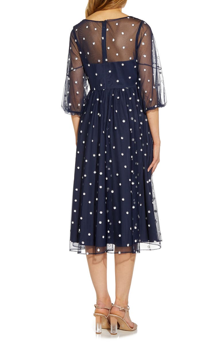 Adrianna Papell Glitter Fit & Flare Tulle Dress, Alternate, color, 