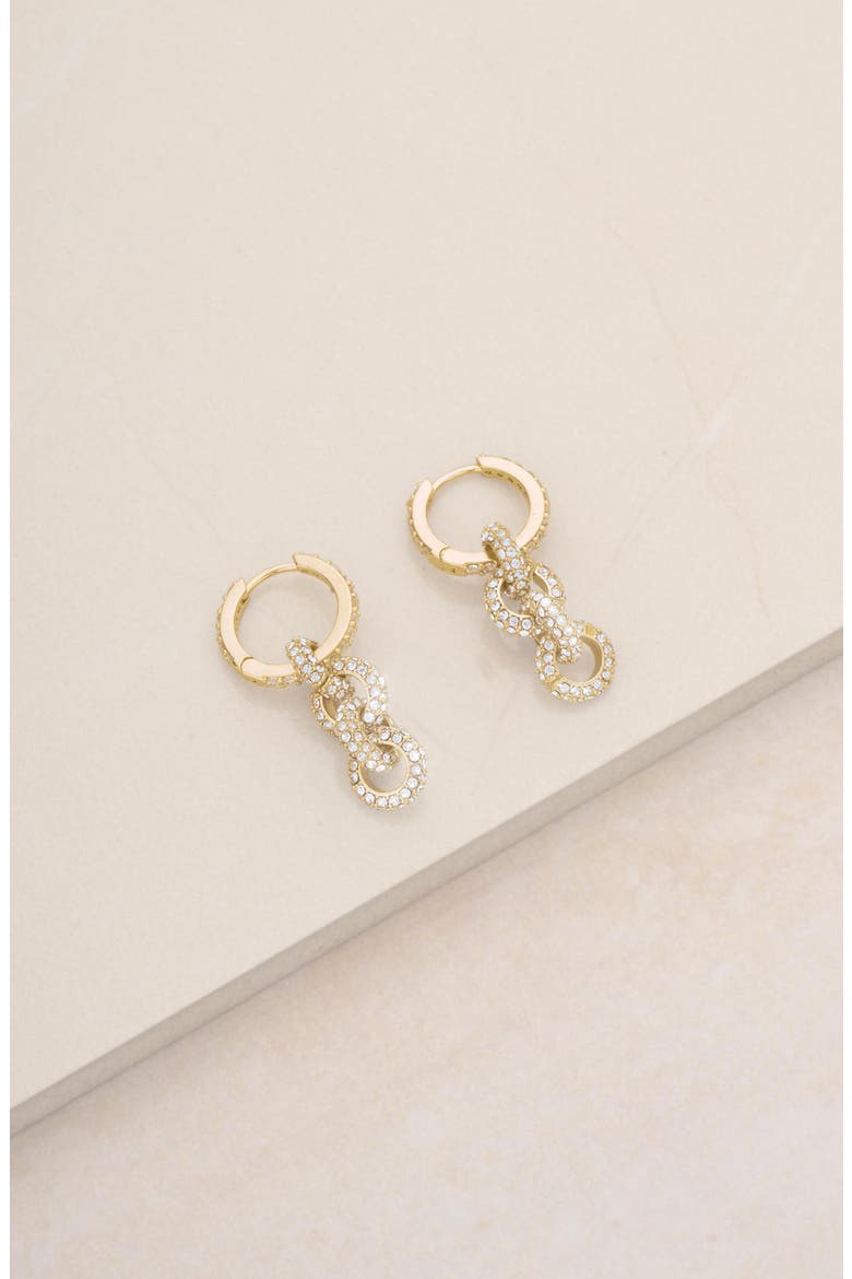 Pavé Drop Earrings, Alternate, color, GOLD