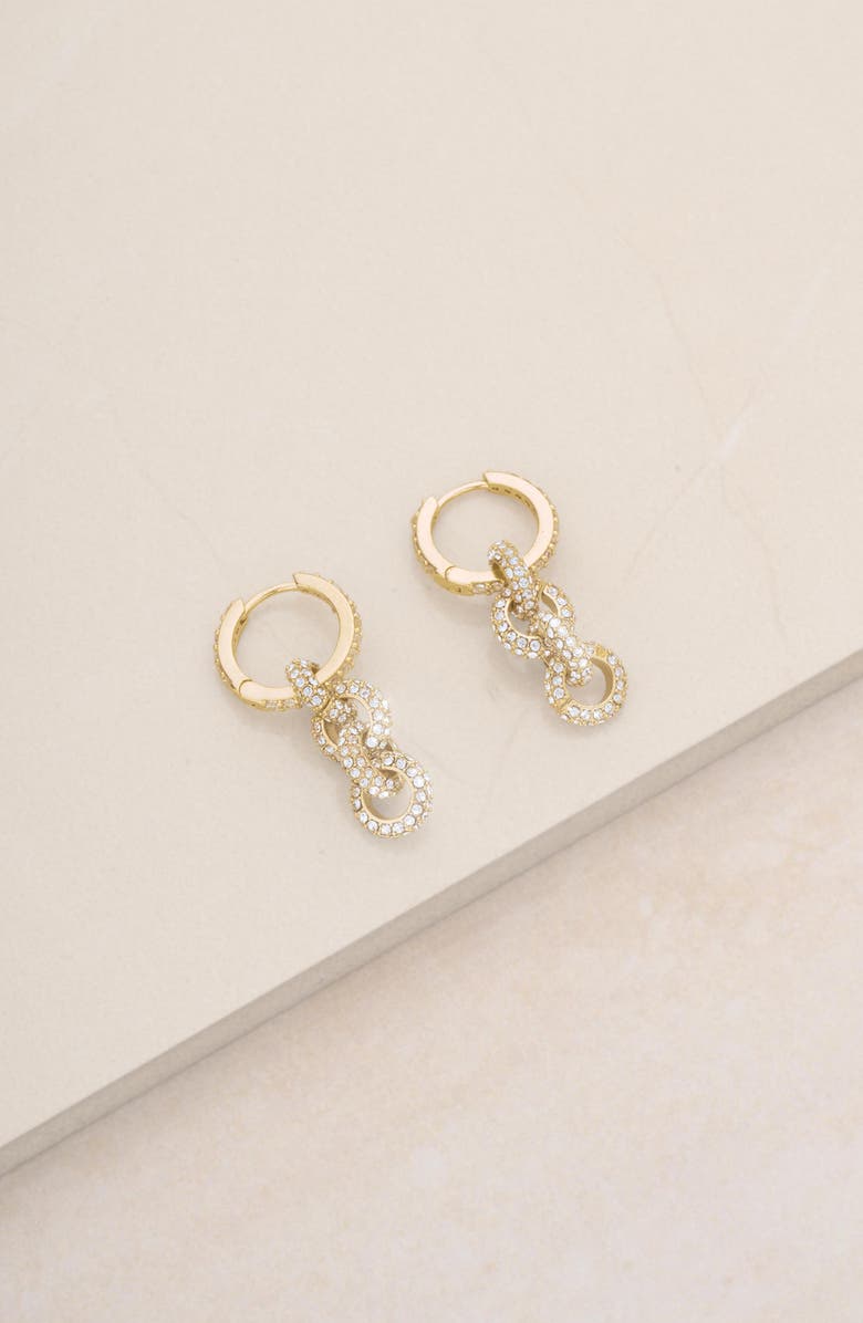 Ettika Pavé Drop Earrings, Alternate, color, Gold