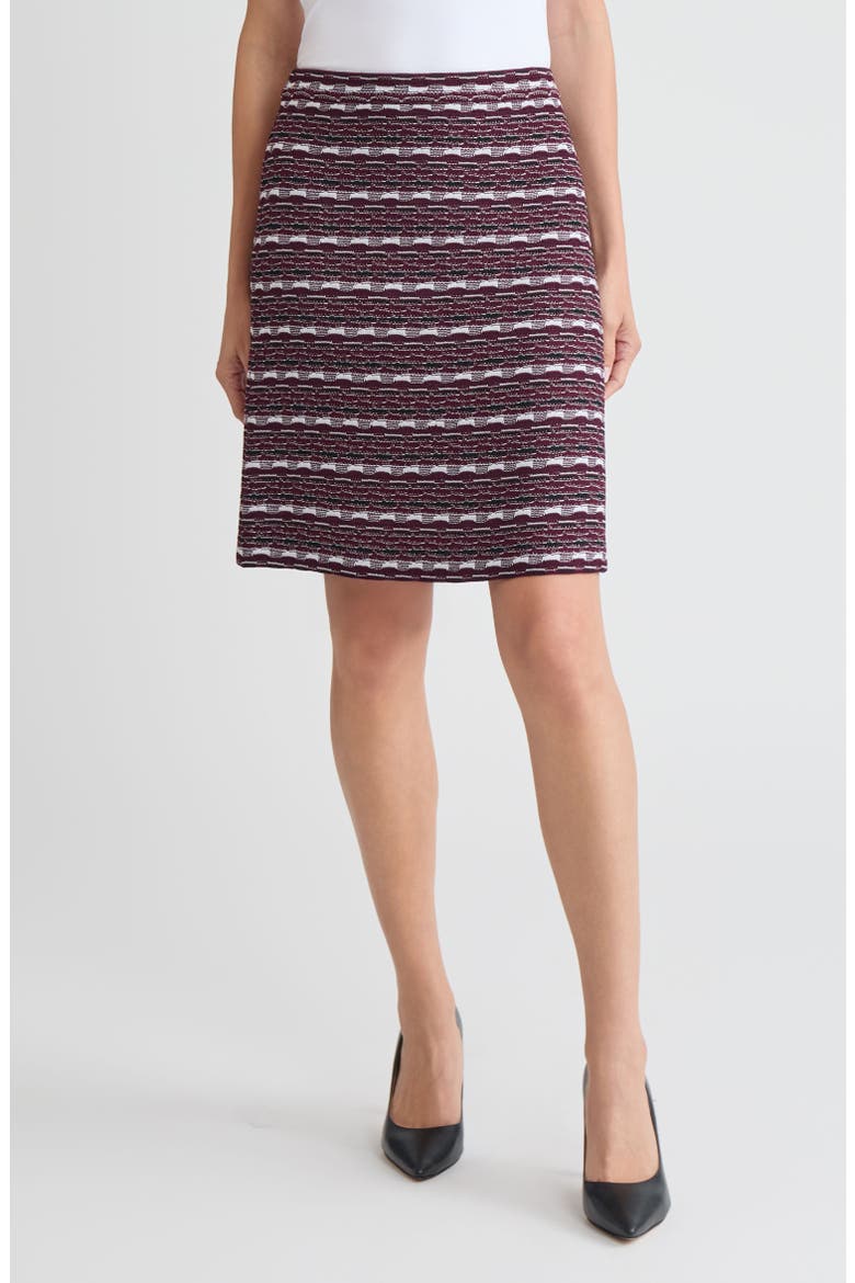 A-Line Multi-Stitch Jacquard Knit Skirt, Main, color, Midnight Violet/Lunar Rock