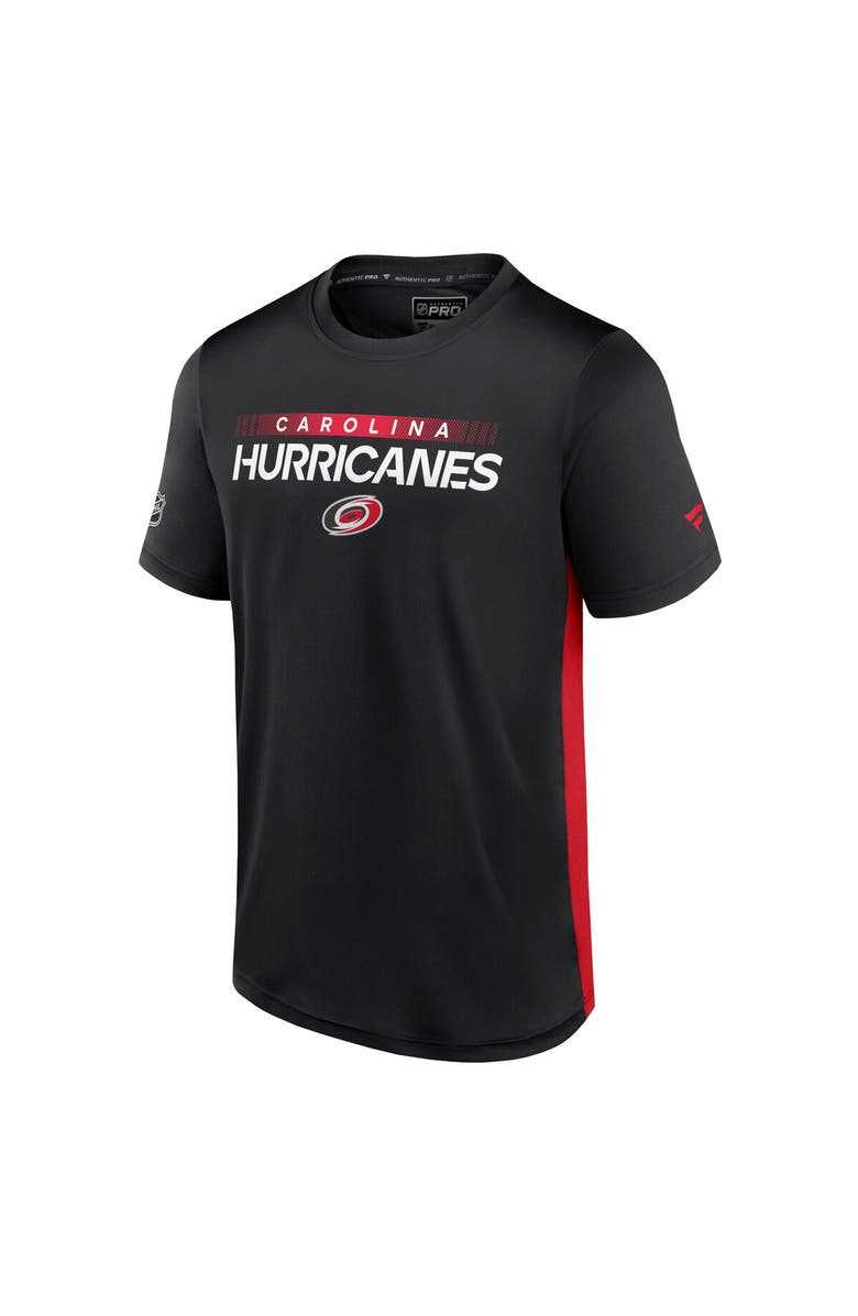 FANATICS Men's Fanatics Branded Black/Red Carolina Hurricanes Authentic Pro Rink Tech T-Shirt, Alternate, color, 
