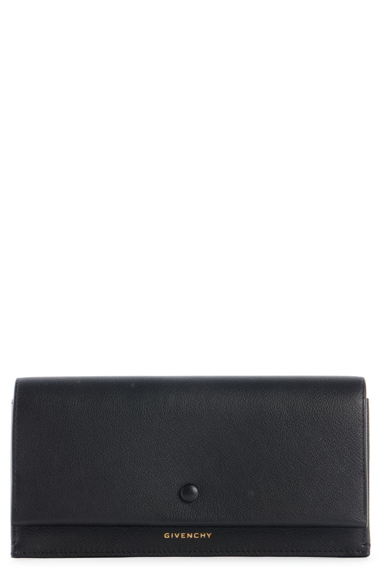 Givenchy Day Grained Leather Continental Wallet, Main, color, 001-Black