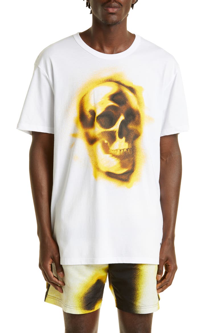 Oversize Logo Graphic Tee Skull Graphic Tee, Main, color, WHITE/ MIX