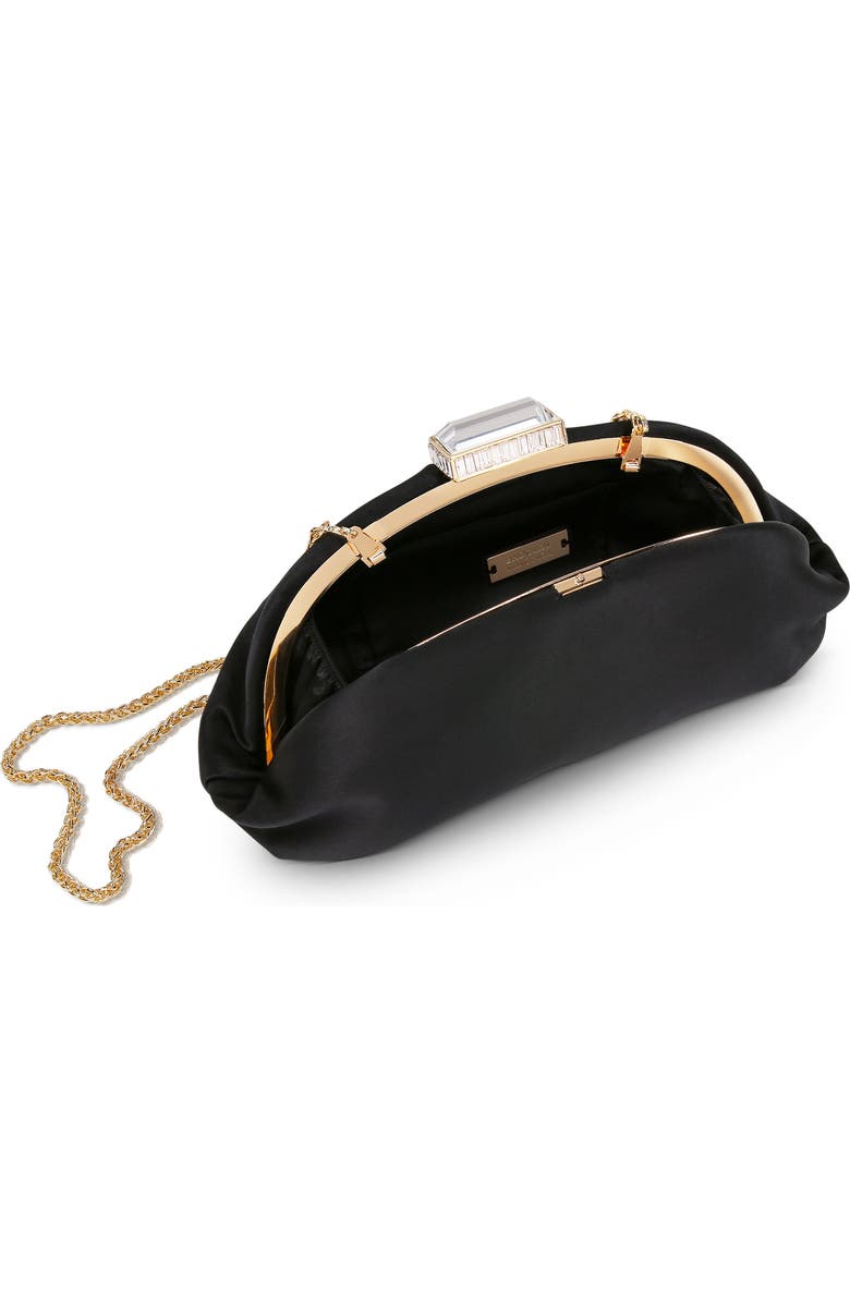 BADGLEY MISCHKA Leia Satin Pouch Clutch, Alternate, color, Black