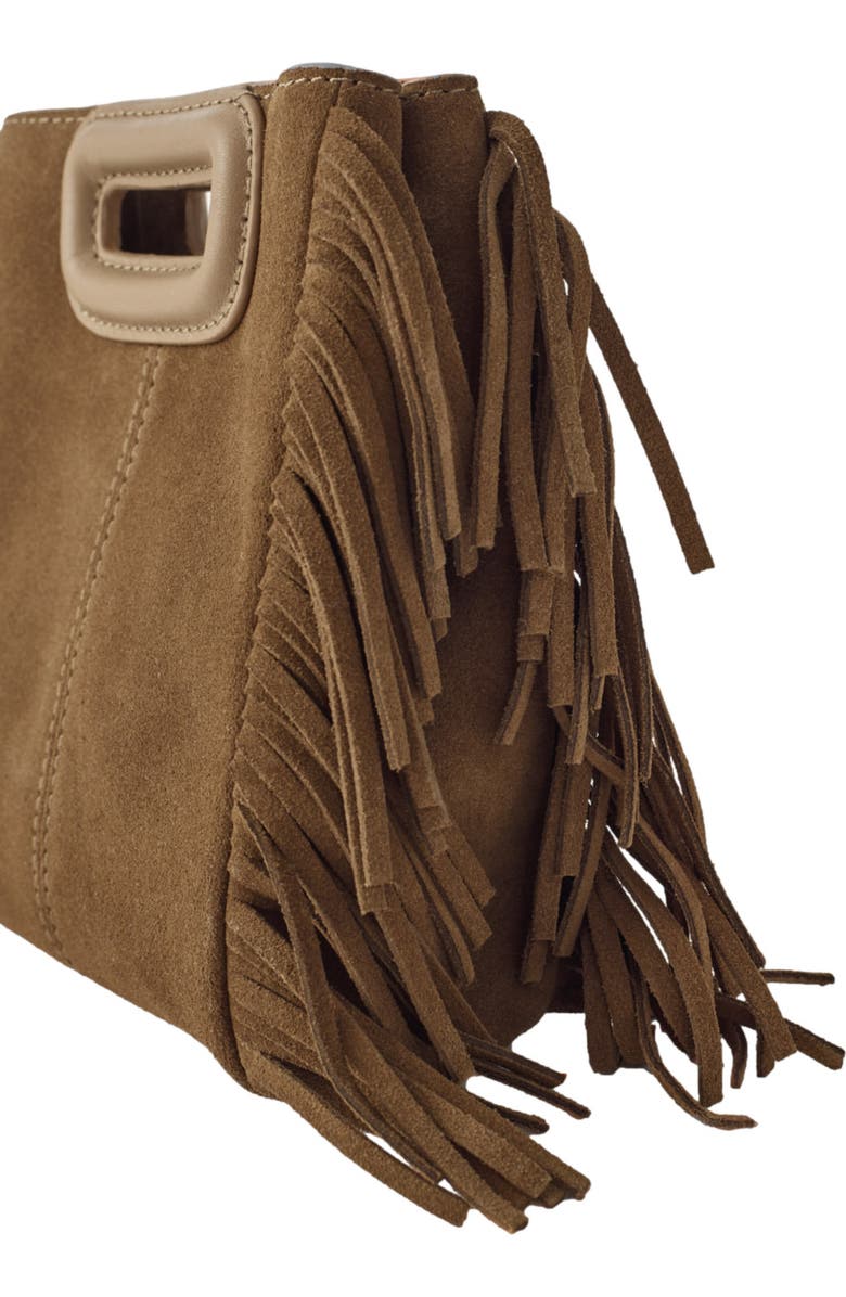 maje M mini bag in suede leather, Alternate, color,