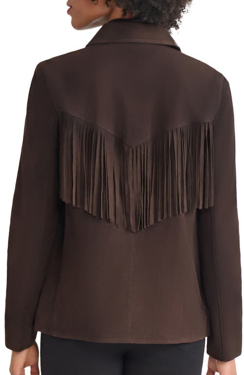 Jones New York Womens Fringe Suede Patch Long Sleeve Jacket Pxs Xl In Black
