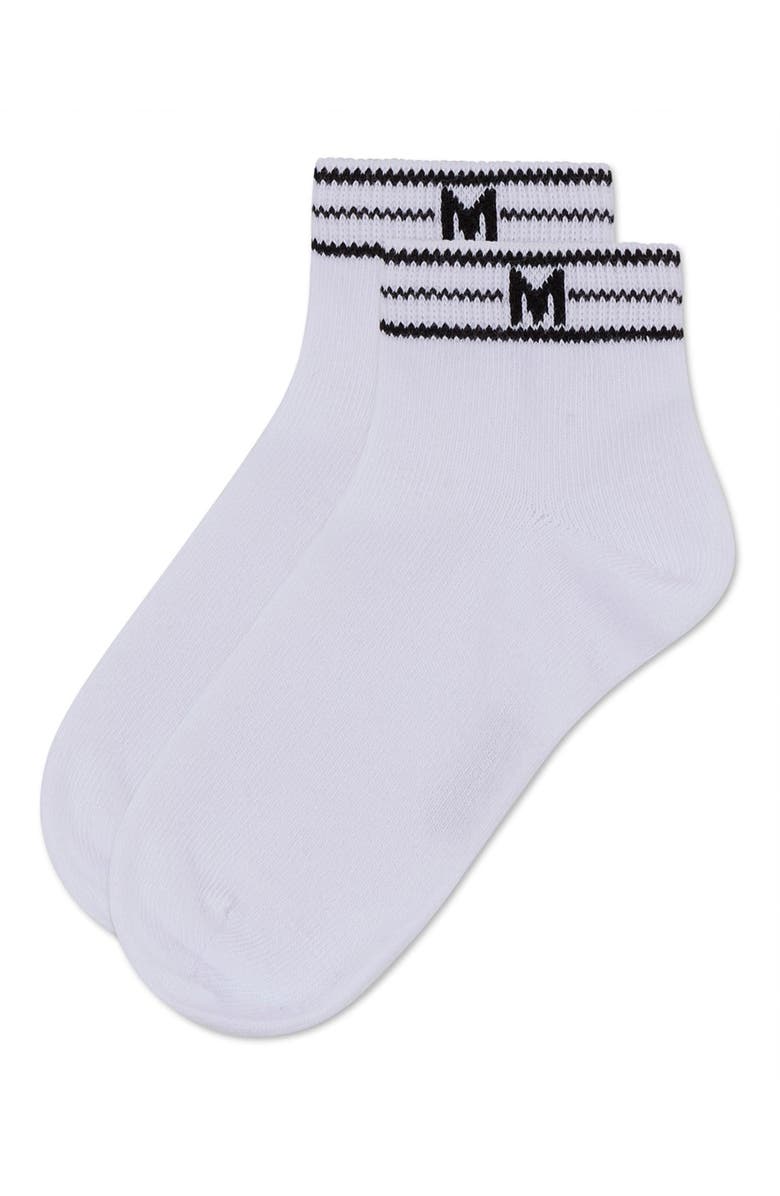 MeMoi M Multi Line Anklet Socks, Alternate, color, White