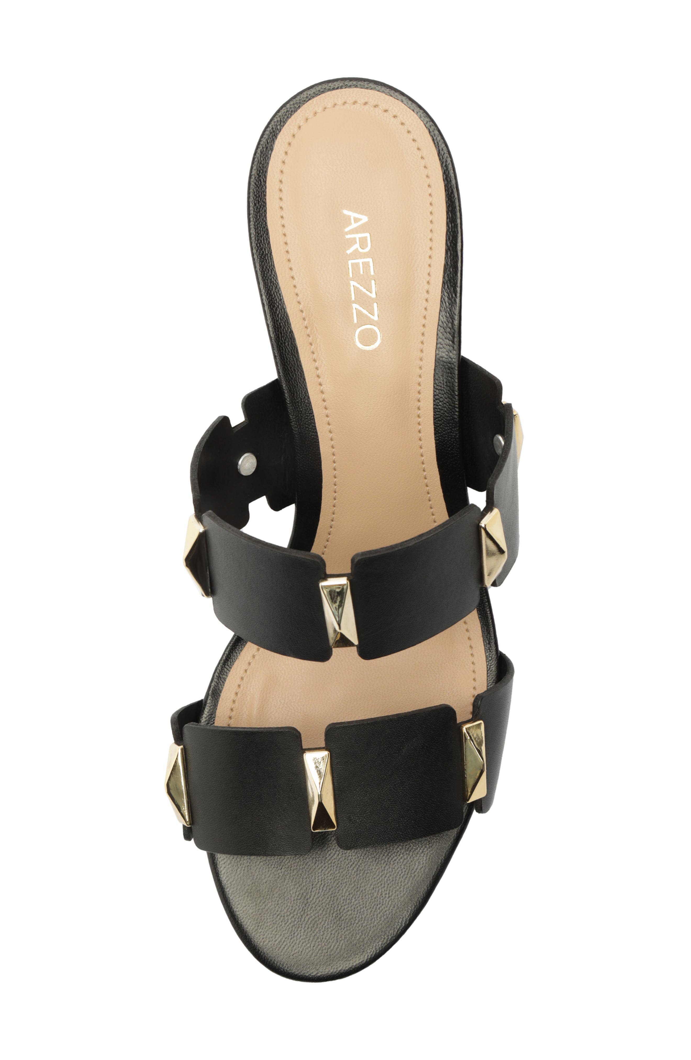 Arezzo Lyra Mid Slide Sandal, Alternate, color, Black