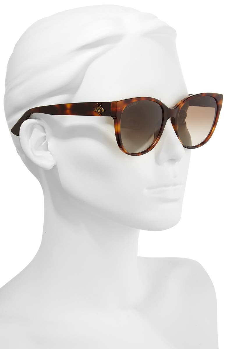 Gucci 56mm Polarized Cat Eye Sunglasses, Alternate, color, 
