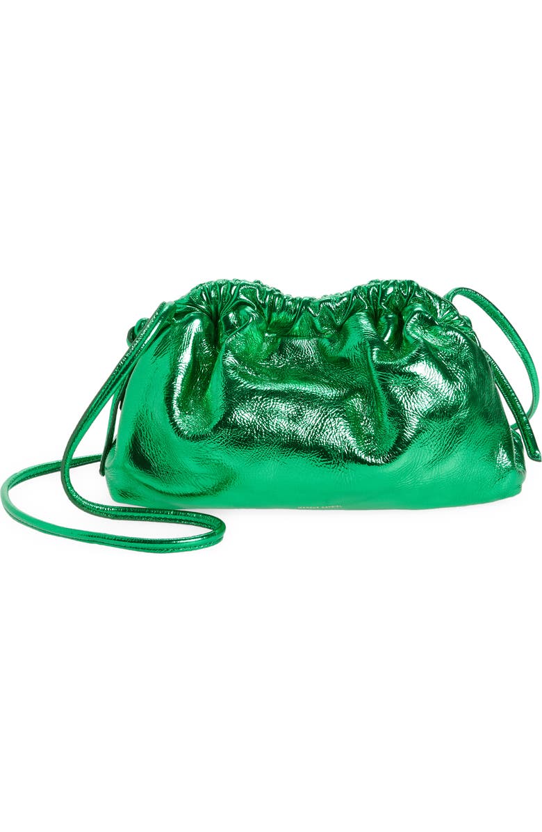 Mansur Gavriel Mini Cloud Metallic Leather Clutch, Main, color,