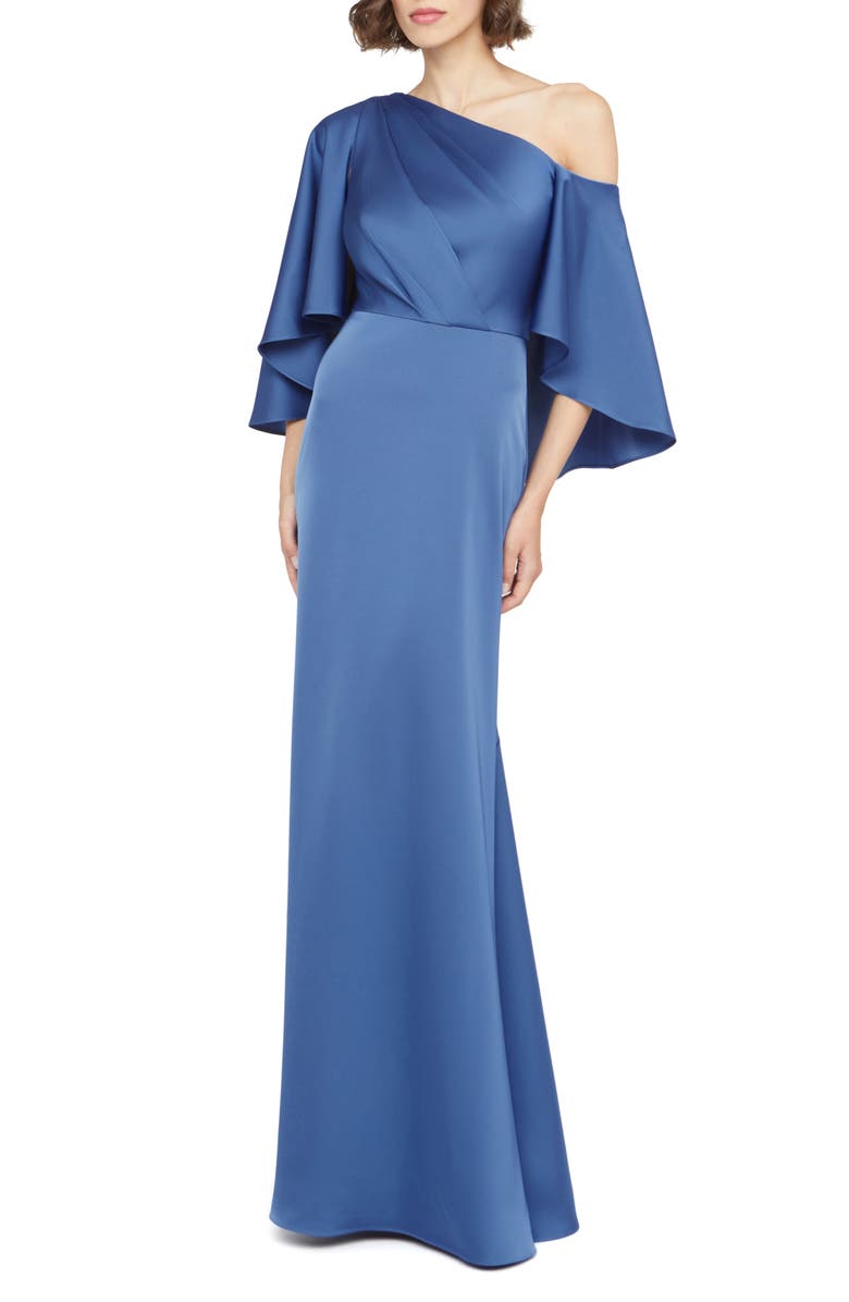 Theia Kia Asymmetric Trumpet Gown, Main, color, 
