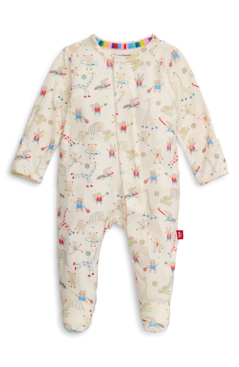 Magnetic Me Furry Field Day Print Footie, Main, color, 