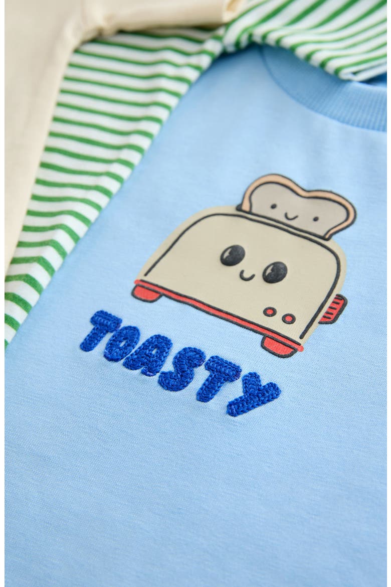Kids' Assorted 3-Pack Breakfast Treats Embroidered Cotton Graphic T-Shirts, Alternate, color, BLUE